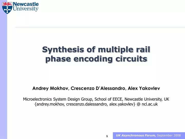 synthesis of multiple rail phase encoding circuits