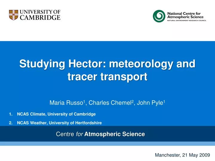 studying hector meteorology and tracer transport