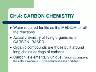 CH.4: CARBON CHEMISTRY