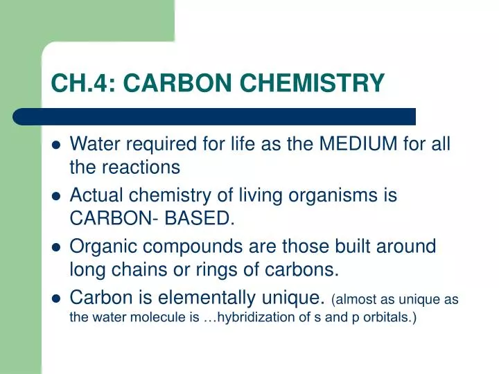ch 4 carbon chemistry