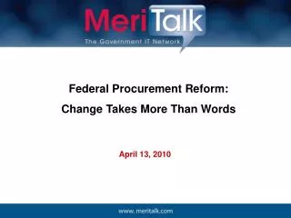Federal Procurement Reform: Change Takes More Than Words