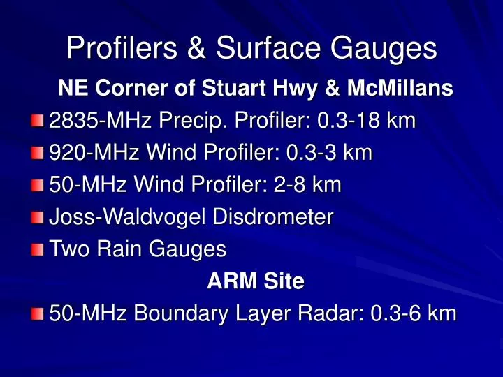profilers surface gauges