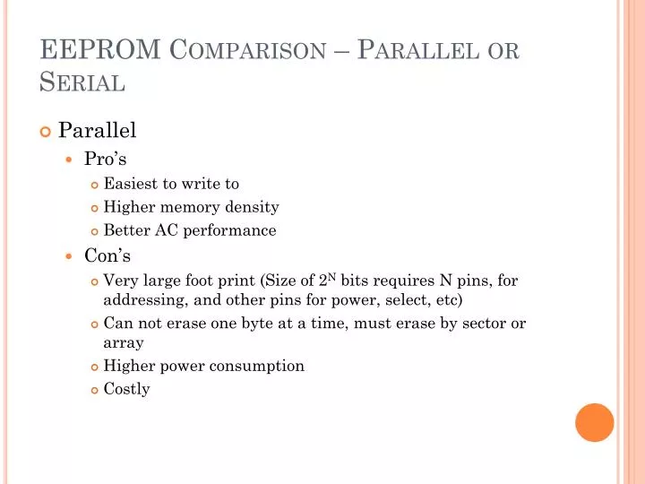 eeprom comparison parallel or serial