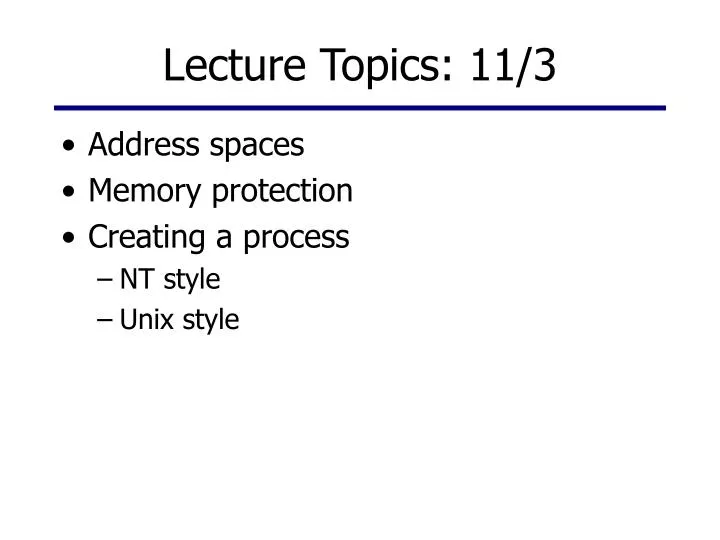 lecture topics 11 3