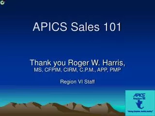 APICS Sales 101