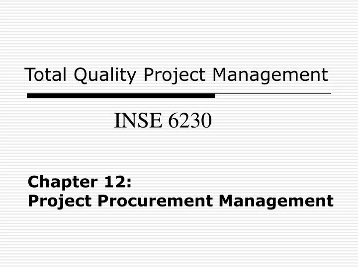 chapter 12 project procurement management