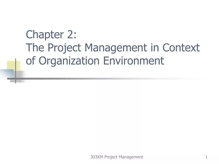 chapter 2 the project management in context of organization environment