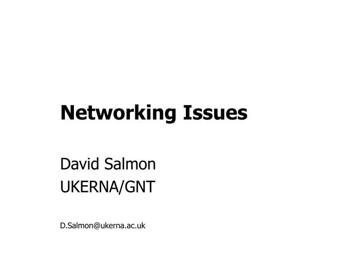 networking issues