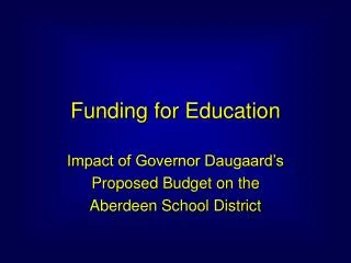 Funding for Education