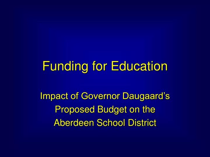 funding for education