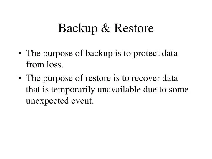 backup restore