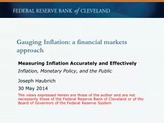 Gauging Inflation: a financial markets approach