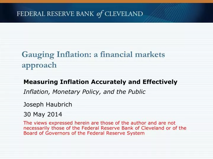 gauging inflation a financial markets approach