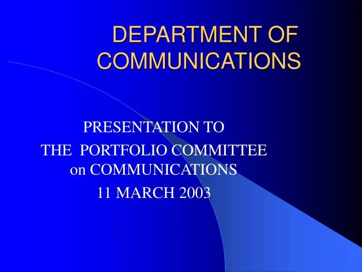 department of communications