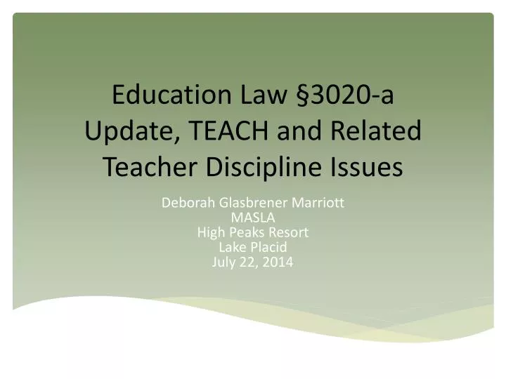 education law 3020 a update teach and related teacher discipline issues