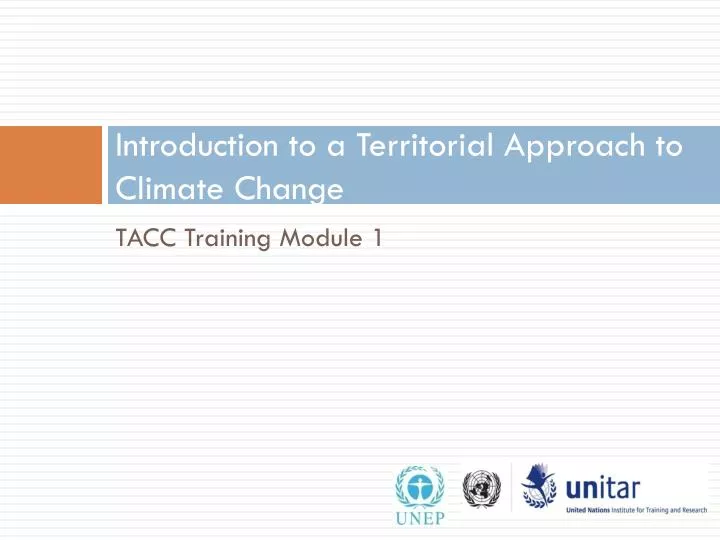introduction to a territorial approach to climate change