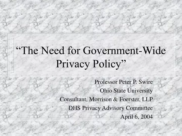 the need for government wide privacy policy