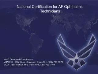 National Certification for AF Ophthalmic Technicians