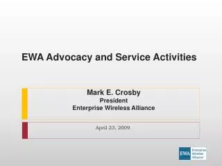 EWA Advocacy and Service Activities