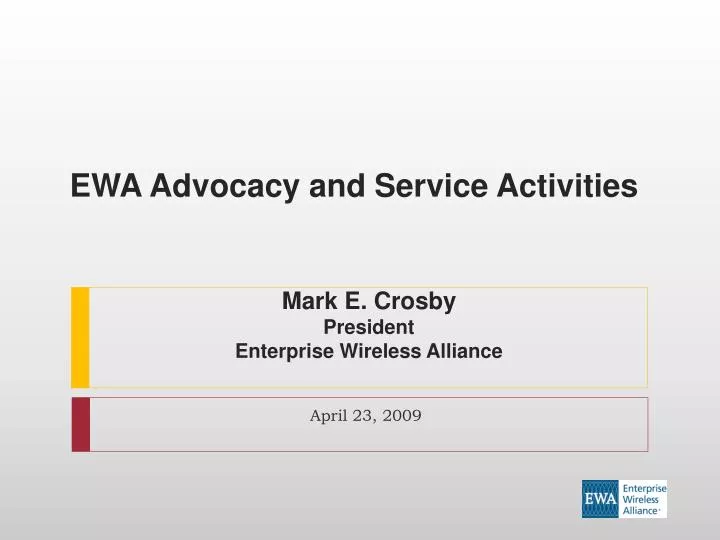 ewa advocacy and service activities