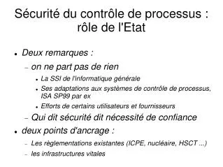 s curit du contr le de processus r le de l etat