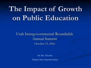 The Impact of Growth on Public Education