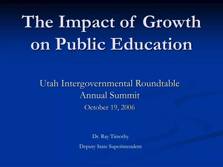 the impact of growth on public education
