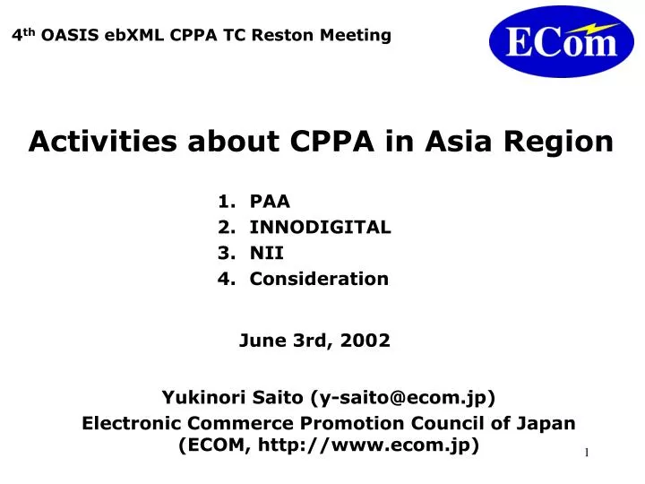 activities about cppa in asia region