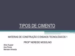 tipos de cimento
