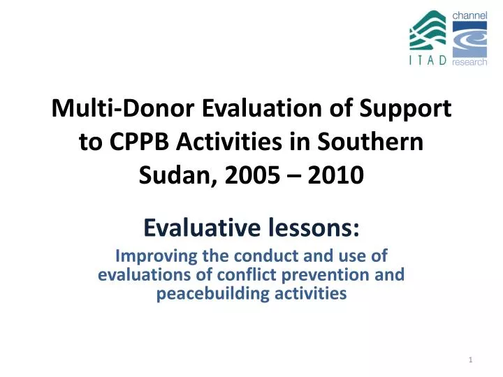 multi donor evaluation of support to cppb activities in southern sudan 2005 2010