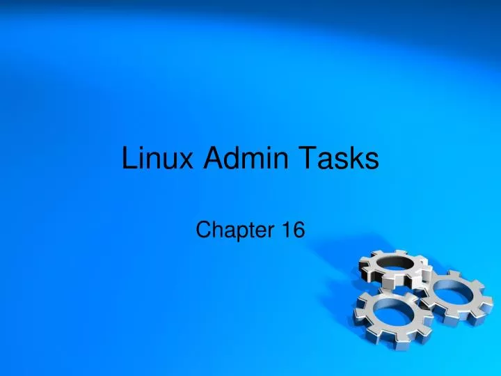 linux admin tasks