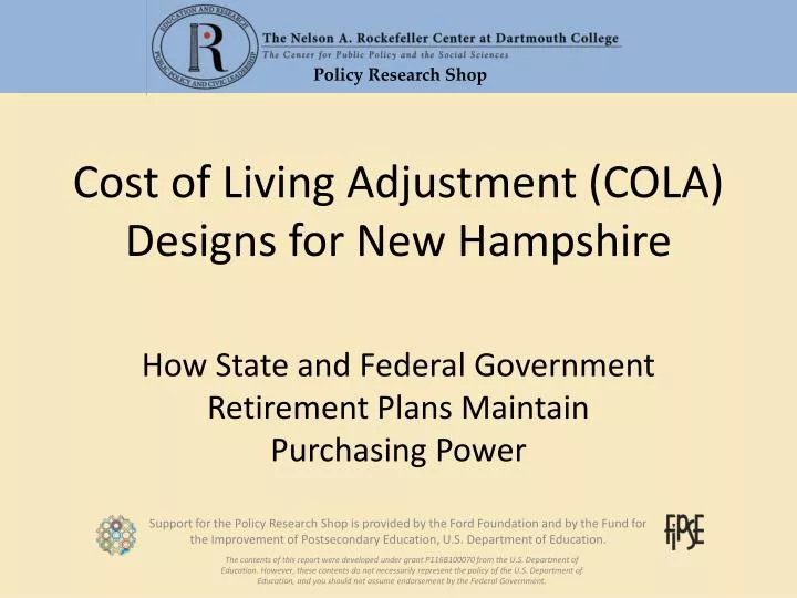 cost of living adjustment cola designs for new hampshire