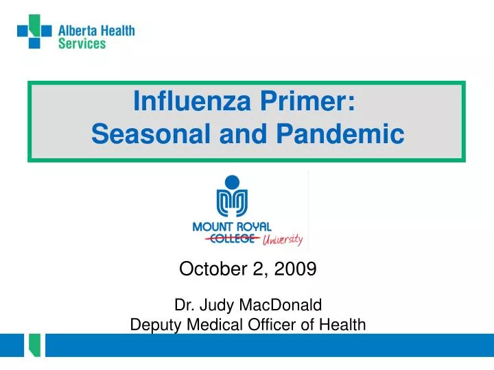 influenza primer seasonal and pandemic