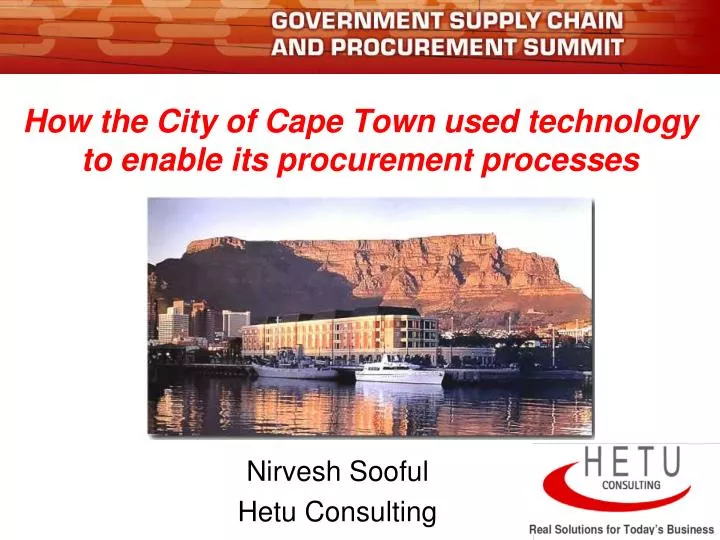 how the city of cape town used technology to enable its procurement processes