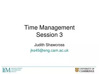 Time Management Session 3