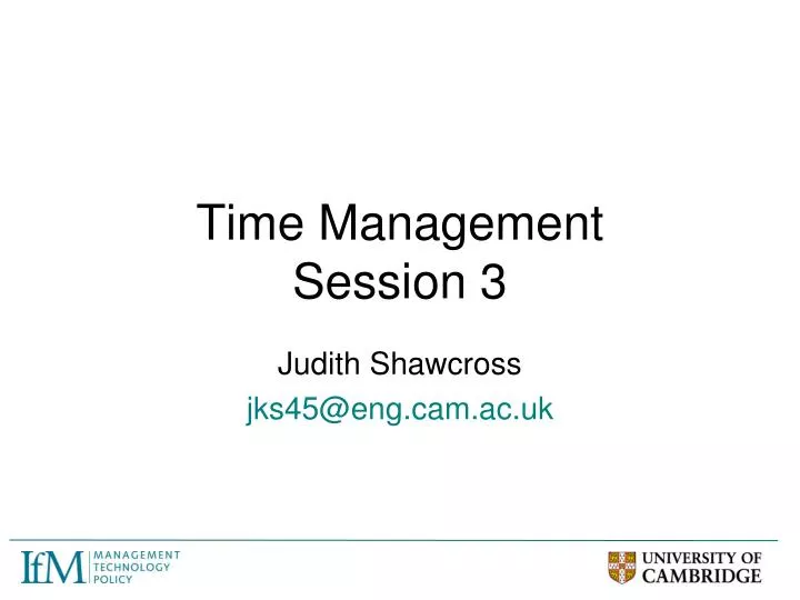 time management session 3