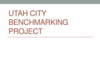 Utah City Benchmarking project