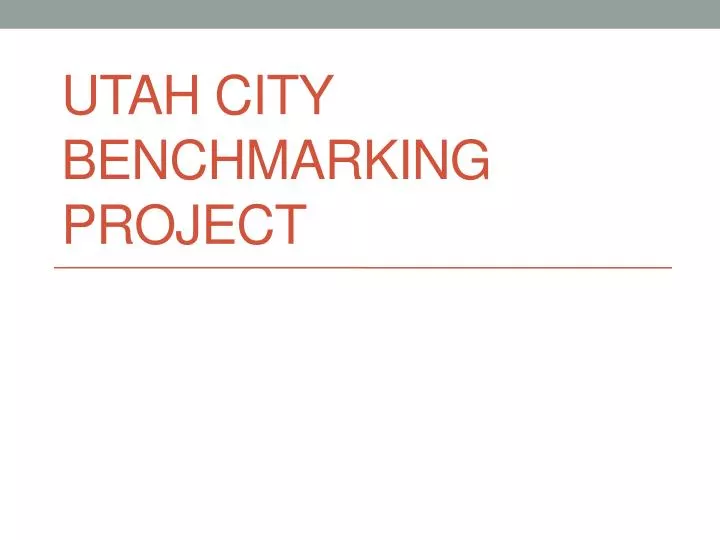 utah city benchmarking project