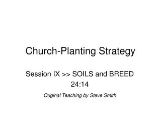 Church-Planting Strategy