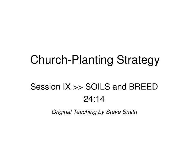 church planting strategy