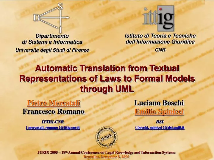 automatic translation from textual representations of laws to formal models through uml