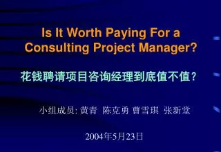 Is It Worth Paying For a Consulting Project Manager? ????????????????