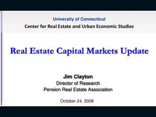 Jim Clayton Director of Research Pension Real Estate Association