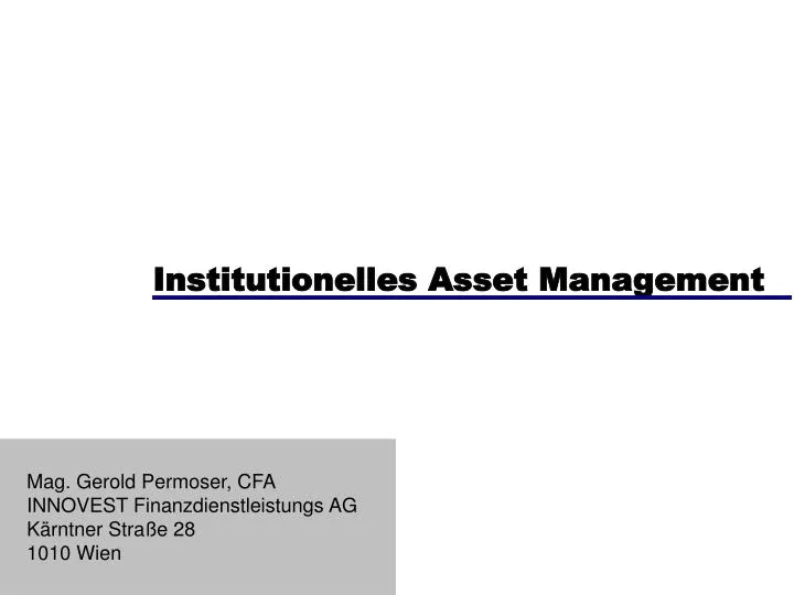 institutionelles asset management