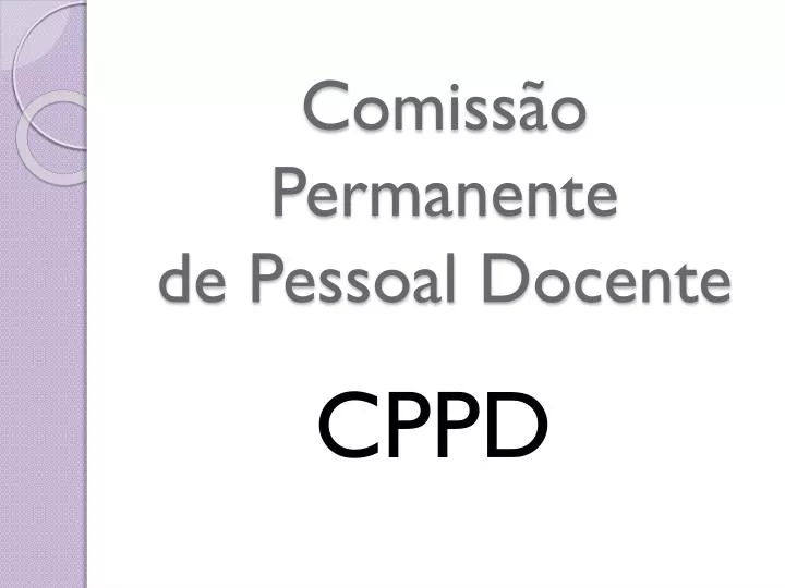 comiss o permanente de pessoal docente