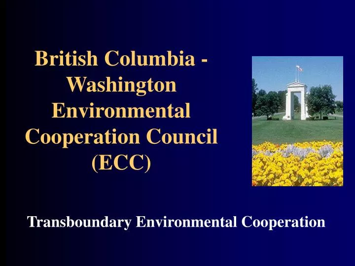 british columbia washington environmental cooperation council ecc