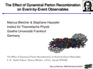 The Effect of Dynamical Parton Recombination on Event-by-Event Observables