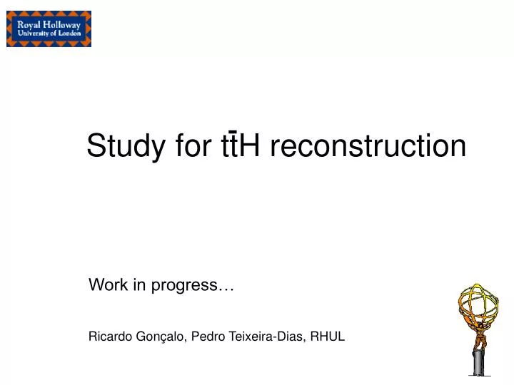 study for tth reconstruction