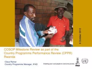 COSOP Milestone Review as part of the Country Programme Performance Review (CPPR) Rwanda