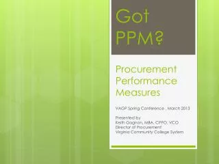 Procurement Performance Measures